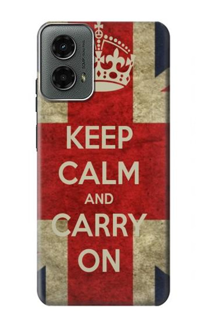 W0674 Keep Calm and Carry On Hard Case and Leather Flip Case For Motorola Moto G 5G (2024)