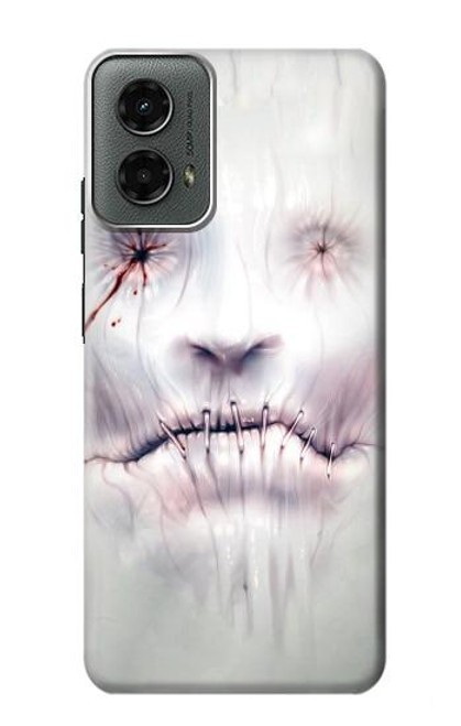 W0884 Horror Face Hard Case and Leather Flip Case For Motorola Moto G 5G (2024)