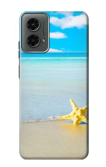 W0911 Relax at the Beach Hard Case and Leather Flip Case For Motorola Moto G 5G (2024)