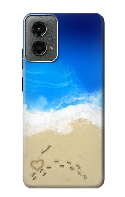 W0912 Relax Beach Hard Case and Leather Flip Case For Motorola Moto G 5G (2024)