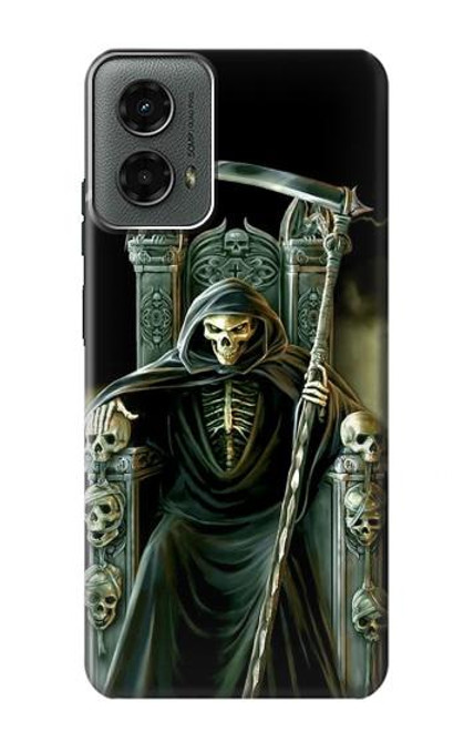 W1024 Grim Reaper Skeleton King Hard Case and Leather Flip Case For Motorola Moto G 5G (2024)