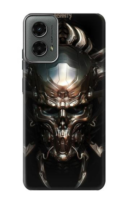 W1027 Hardcore Metal Skull Hard Case and Leather Flip Case For Motorola Moto G 5G (2024)