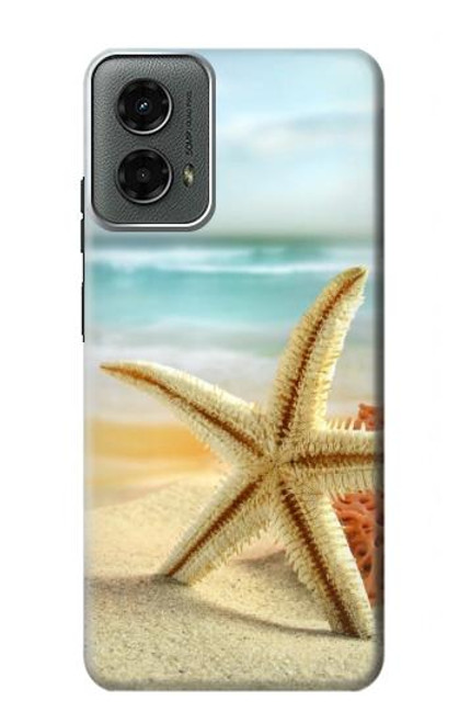 W1117 Starfish on the Beach Hard Case and Leather Flip Case For Motorola Moto G 5G (2024)