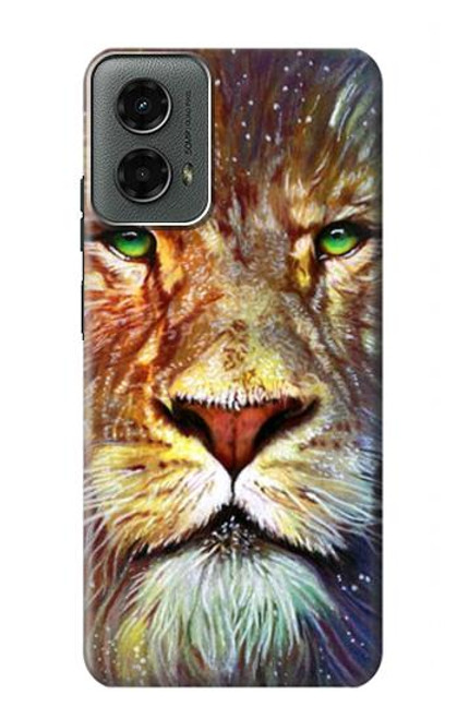 W1354 Lion Hard Case and Leather Flip Case For Motorola Moto G 5G (2024)