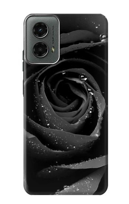 W1598 Black Rose Hard Case and Leather Flip Case For Motorola Moto G 5G (2024)