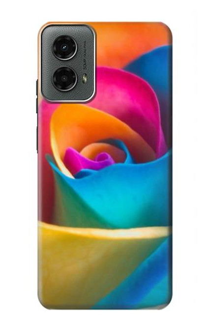 W1671 Rainbow Colorful Rose Hard Case and Leather Flip Case For Motorola Moto G 5G (2024)