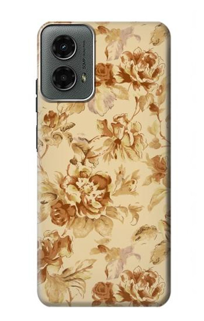 W2180 Flower Floral Vintage Pattern Hard Case and Leather Flip Case For Motorola Moto G 5G (2024)