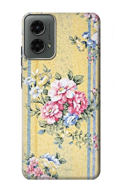 W2229 Vintage Flowers Hard Case and Leather Flip Case For Motorola Moto G 5G (2024)