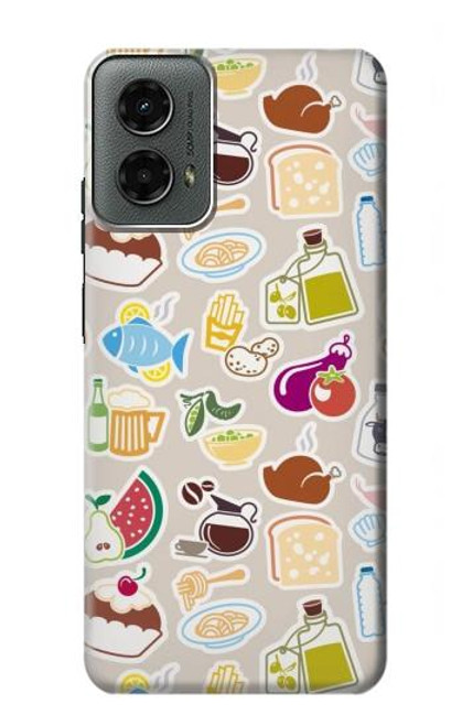 W2321 Food and Drink Seamless Hard Case and Leather Flip Case For Motorola Moto G 5G (2024)