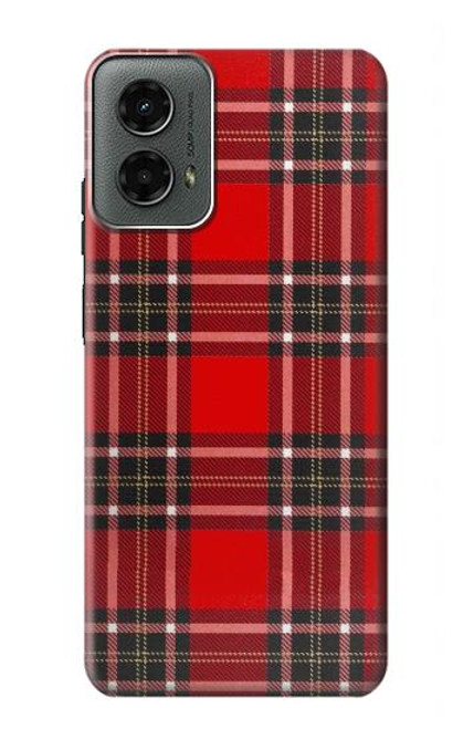 W2374 Tartan Red Pattern Hard Case and Leather Flip Case For Motorola Moto G 5G (2024)