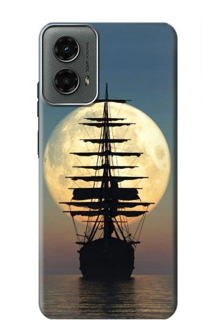 W2897 Pirate Ship Moon Night Hard Case and Leather Flip Case For Motorola Moto G 5G (2024)