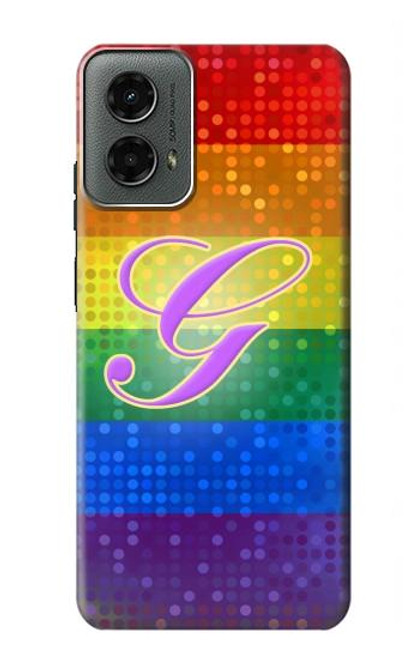 W2899 Rainbow LGBT Gay Pride Flag Hard Case and Leather Flip Case For Motorola Moto G 5G (2024)