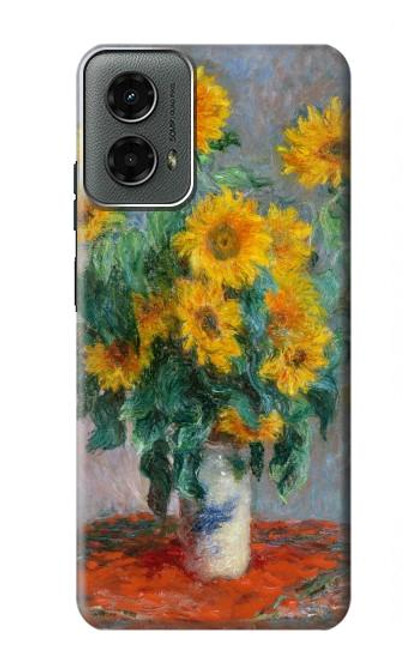 W2937 Claude Monet Bouquet of Sunflowers Hard Case and Leather Flip Case For Motorola Moto G 5G (2024)