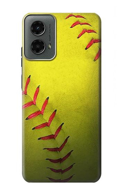 W3031 Yellow Softball Ball Hard Case and Leather Flip Case For Motorola Moto G 5G (2024)