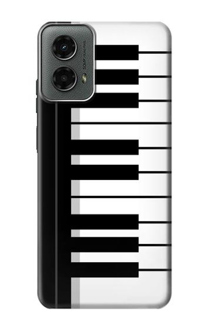 W3078 Black and White Piano Keyboard Hard Case and Leather Flip Case For Motorola Moto G 5G (2024)