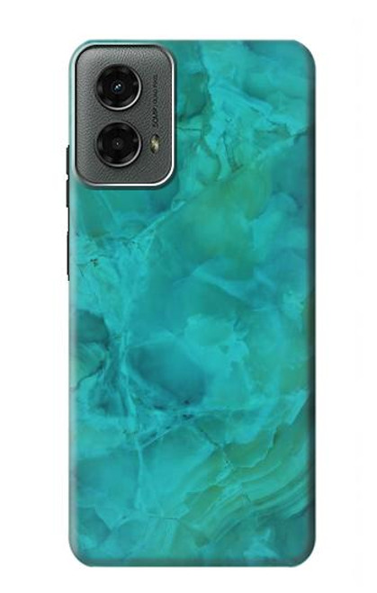 W3147 Aqua Marble Stone Hard Case and Leather Flip Case For Motorola Moto G 5G (2024)