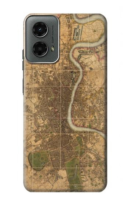 W3230 Vintage Map of London Hard Case and Leather Flip Case For Motorola Moto G 5G (2024)