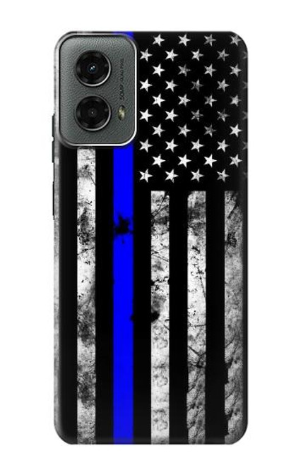 W3244 Thin Blue Line USA Hard Case and Leather Flip Case For Motorola Moto G 5G (2024)