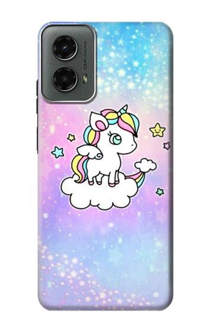 W3256 Cute Unicorn Cartoon Hard Case and Leather Flip Case For Motorola Moto G 5G (2024)