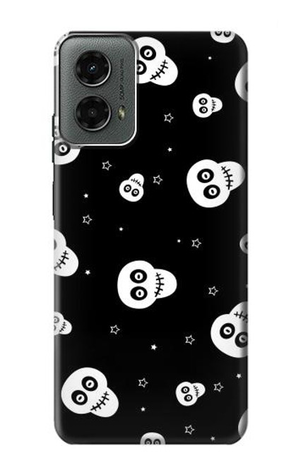 W3261 Smile Skull Halloween Pattern Hard Case and Leather Flip Case For Motorola Moto G 5G (2024)