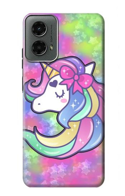 W3264 Pastel Unicorn Hard Case and Leather Flip Case For Motorola Moto G 5G (2024)