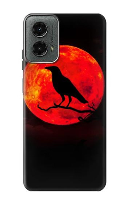 W3328 Crow Red Moon Hard Case and Leather Flip Case For Motorola Moto G 5G (2024)