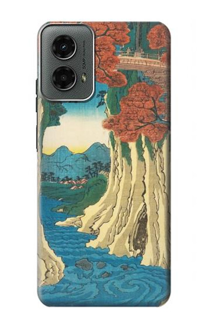 W3348 Utagawa Hiroshige The Monkey Bridge Hard Case and Leather Flip Case For Motorola Moto G 5G (2024)