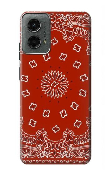 W3355 Bandana Red Pattern Hard Case and Leather Flip Case For Motorola Moto G 5G (2024)