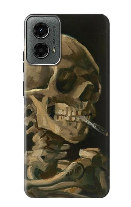 W3358 Vincent Van Gogh Skeleton Cigarette Hard Case and Leather Flip Case For Motorola Moto G 5G (2024)