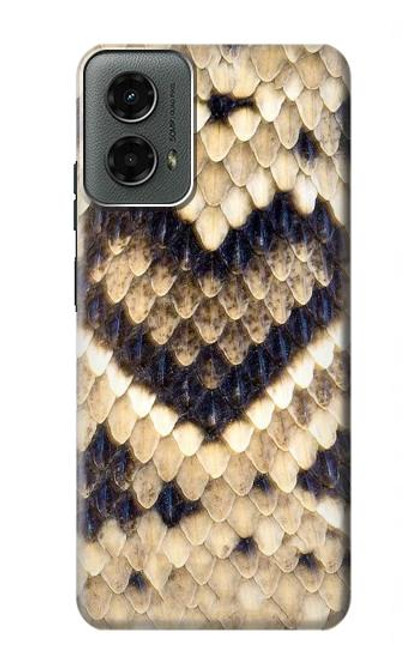 W3417 Diamond Rattle Snake Graphic Print Hard Case and Leather Flip Case For Motorola Moto G 5G (2024)