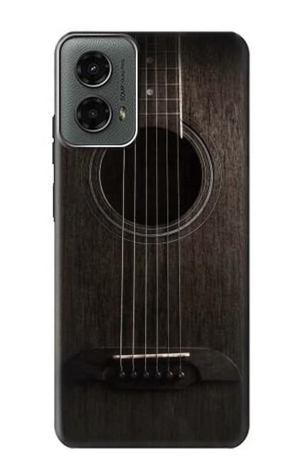 W3834 Old Woods Black Guitar Hard Case and Leather Flip Case For Motorola Moto G 5G (2024)
