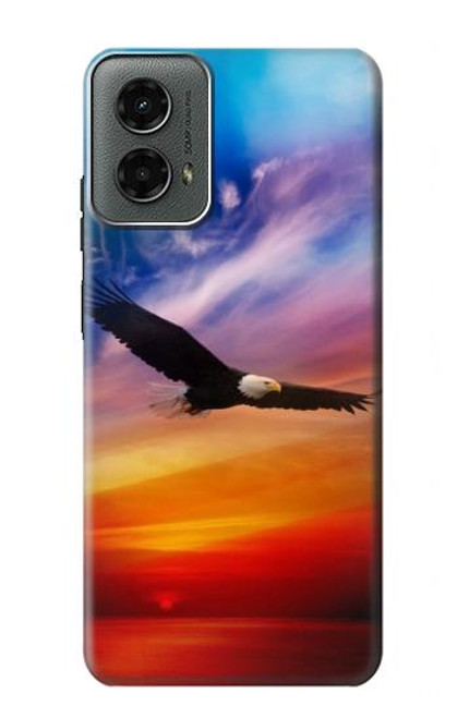 W3841 Bald Eagle Flying Colorful Sky Hard Case and Leather Flip Case For Motorola Moto G 5G (2024)