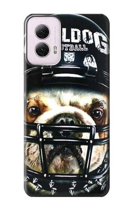 W0098 Bulldog American Football Hard Case and Leather Flip Case For Motorola Moto G Power 5G (2024)