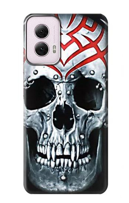 W0223 Vampire Skull Tattoo Hard Case and Leather Flip Case For Motorola Moto G Power 5G (2024)