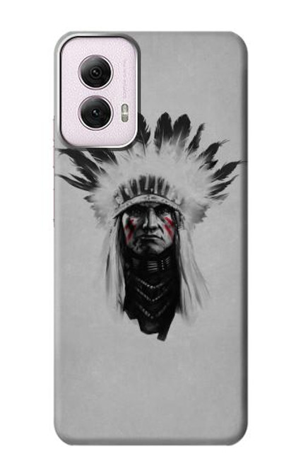 W0451 Indian Chief Hard Case and Leather Flip Case For Motorola Moto G Power 5G (2024)