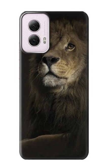 W0472 Lion Hard Case and Leather Flip Case For Motorola Moto G Power 5G (2024)