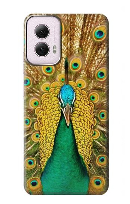 W0513 Peacock Hard Case and Leather Flip Case For Motorola Moto G Power 5G (2024)