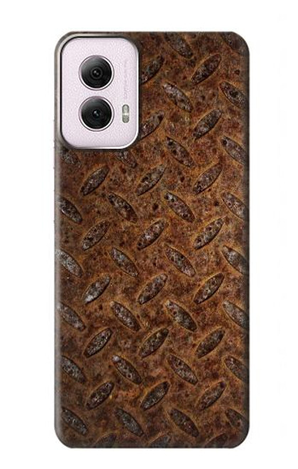 W0542 Rust Texture Hard Case and Leather Flip Case For Motorola Moto G Power 5G (2024)