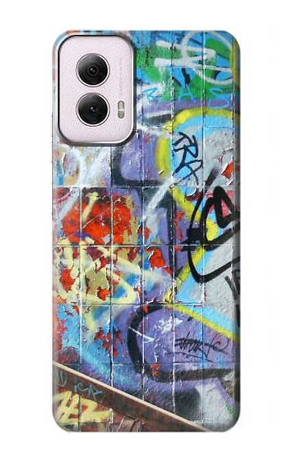 W0588 Wall Graffiti Hard Case and Leather Flip Case For Motorola Moto G Power 5G (2024)