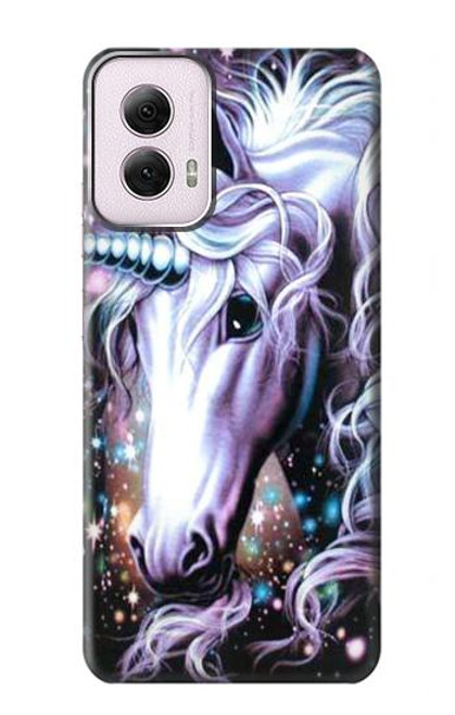 W0749 Unicorn Horse Hard Case and Leather Flip Case For Motorola Moto G Power 5G (2024)