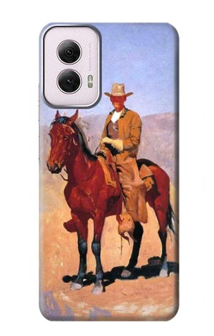 W0772 Cowboy Western Hard Case and Leather Flip Case For Motorola Moto G Power 5G (2024)