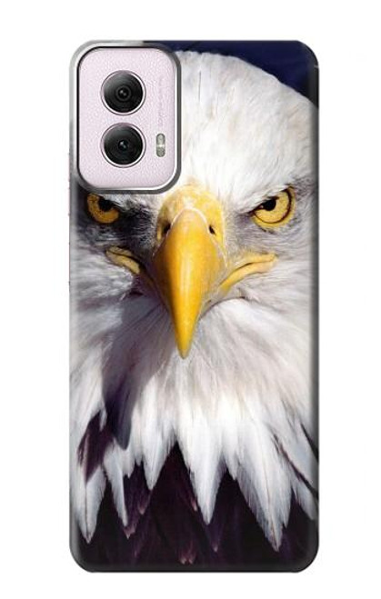 W0854 Eagle American Hard Case and Leather Flip Case For Motorola Moto G Power 5G (2024)