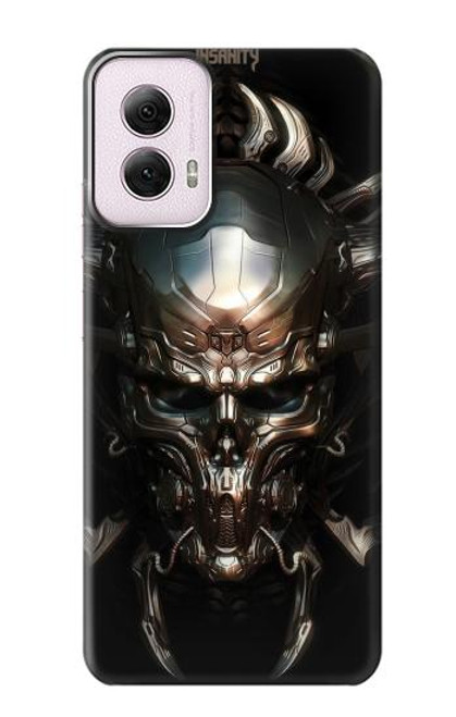 W1027 Hardcore Metal Skull Hard Case and Leather Flip Case For Motorola Moto G Power 5G (2024)