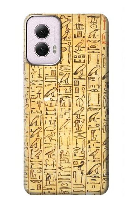 W1625 Egyptian Coffin Texts Hard Case and Leather Flip Case For Motorola Moto G Power 5G (2024)