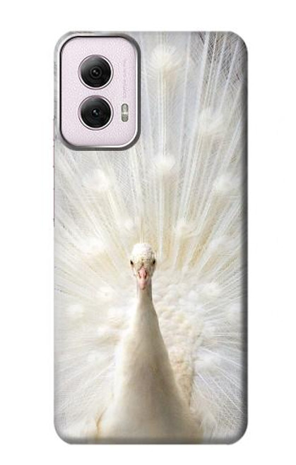 W1980 White Peacock Hard Case and Leather Flip Case For Motorola Moto G Power 5G (2024)