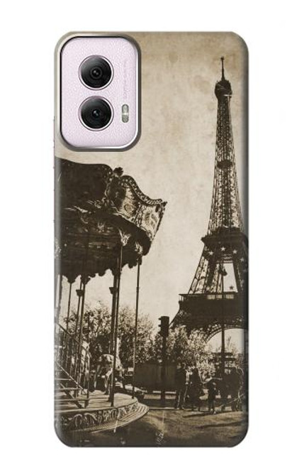 W2174 Eiffel Tower Vintage Paris Hard Case and Leather Flip Case For Motorola Moto G Power 5G (2024)