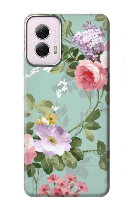 W2178 Flower Floral Art Painting Hard Case and Leather Flip Case For Motorola Moto G Power 5G (2024)