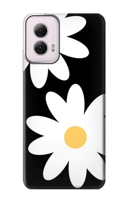 W2315 Daisy White Flowers Hard Case and Leather Flip Case For Motorola Moto G Power 5G (2024)