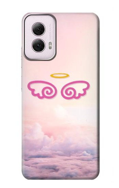 W2514 Cute Angel Wings Hard Case and Leather Flip Case For Motorola Moto G Power 5G (2024)