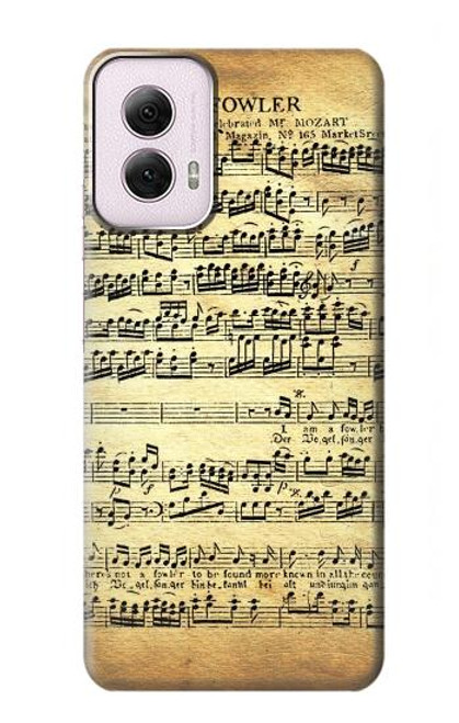 W2667 The Fowler Mozart Music Sheet Hard Case and Leather Flip Case For Motorola Moto G Power 5G (2024)